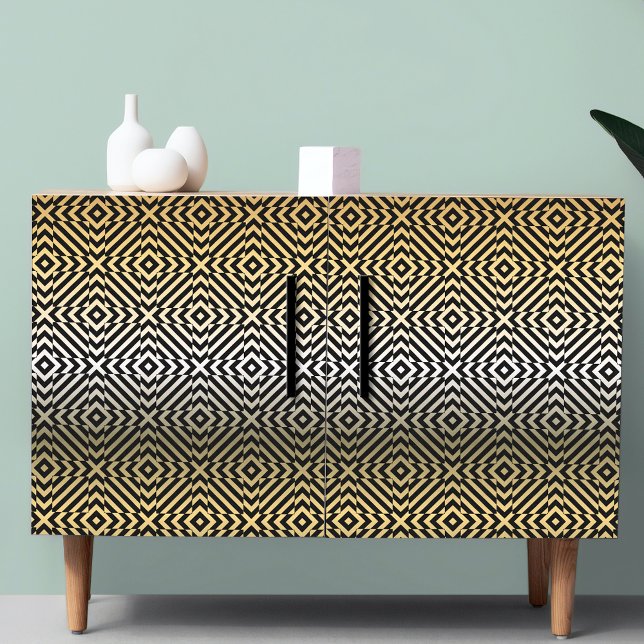 Gold And Black Geometric Op Art Mosaic Pattern Tissue Paper (Creator Uploaded)