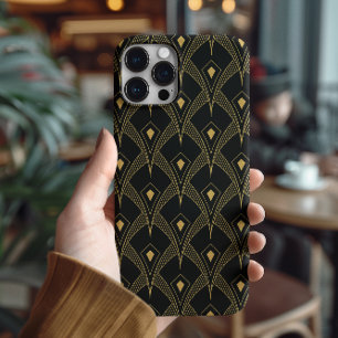 Gold and black geometric pattern iPhone 11 pro case