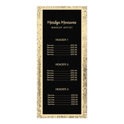 Gold and Black Glam Beauty Salon Rack Card