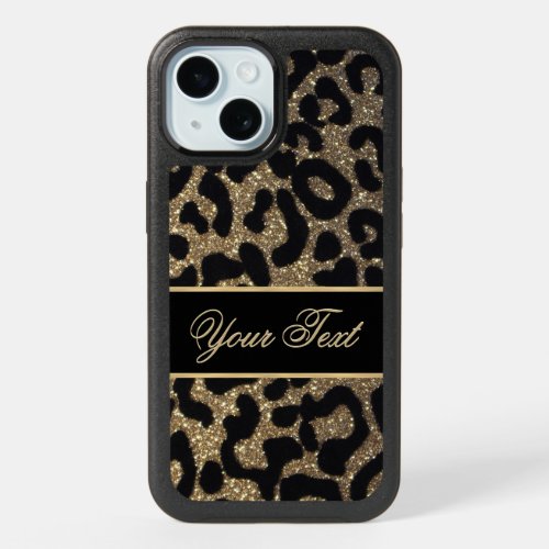 Gold and Black Glitter iPhone 15 Case