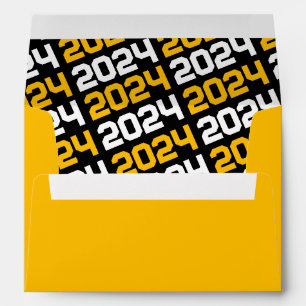 Gold and Black Graduation Envelopes