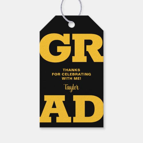 Gold and Black Graduation Party Favor Gift Tags