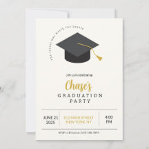 Gold and Black Graduation Party Invitation