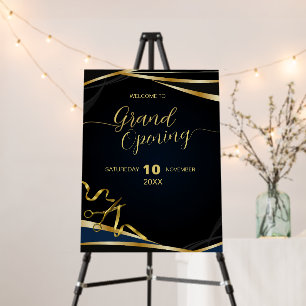 Gold and Black Grand Opening Company Welcome Sign