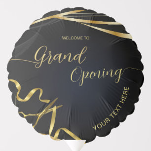 Gold and Black Grand Opening Company Welcome Sign Balloon