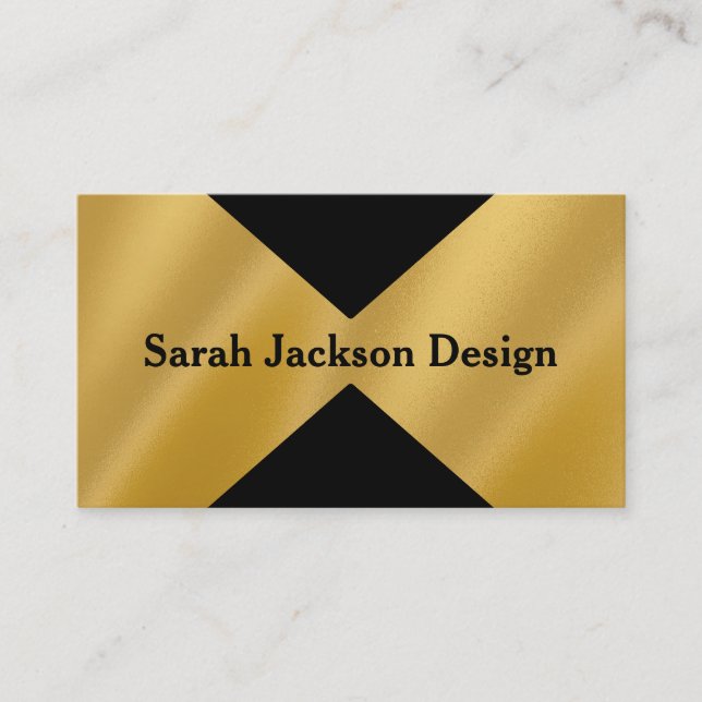 Gold and Black Graphic Designer Finance Business Business Card (Front)