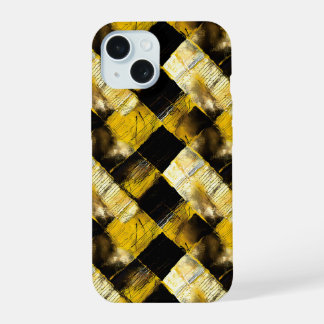 Gold and black Grunge 9 iPhone 15 Case