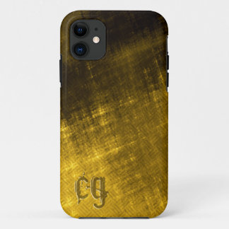 gold and black grungy tweed iPhone 11 case