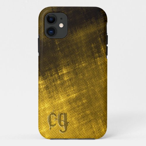 gold and black grungy tweed iPhone 11 case