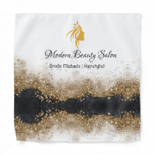 Gold and black Hairstylist Salon Bandana