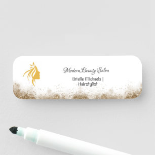  Gold and black Hairstylist  Salon Name Tag