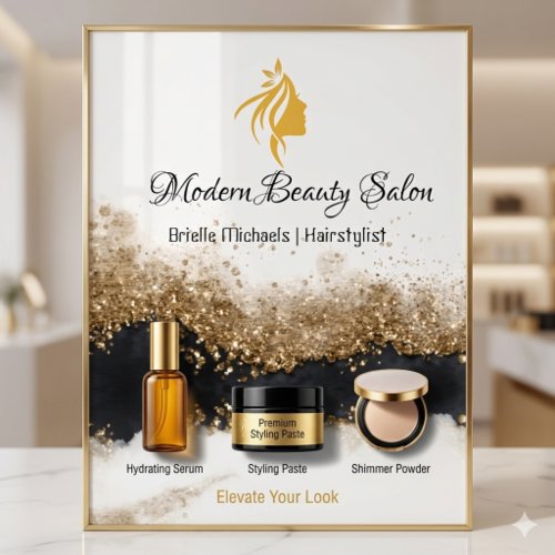 Gold and black Hairstylist Salon Photo Print