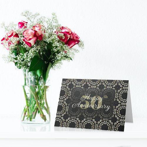 Gold And Black Happy 50th Wedding Anniversary Card