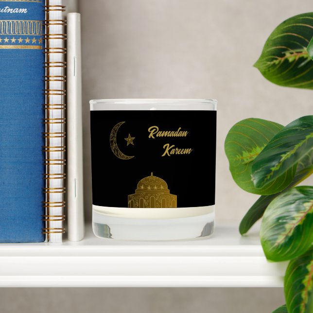  Gold and Black Happy Ramadan Kareem 2024 Scented Candle (Shelf)