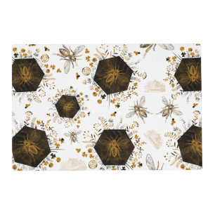 Gold and Black Honey Bee Placemat