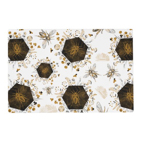Gold and Black Honey Bee Placemat