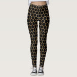 Gold and Black Honeycomb Leggings<br><div class="desc">These leggings have a black background with a faux gold honeycomb pattern on top.</div>