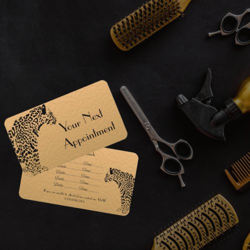 Gold and Black Jaguar Appointment Card