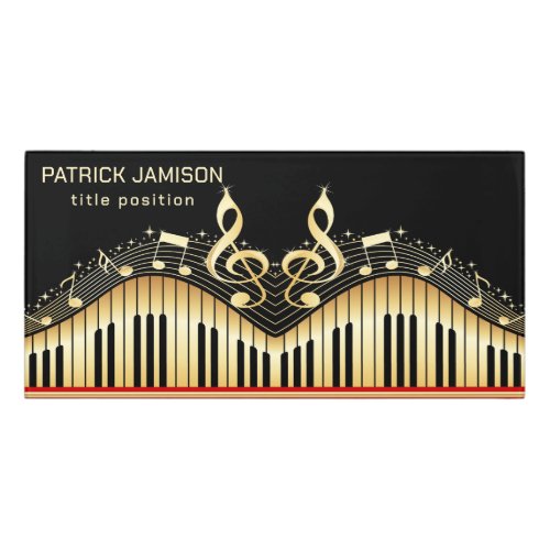 Gold And Black Keyboard And Clef Door Sign
