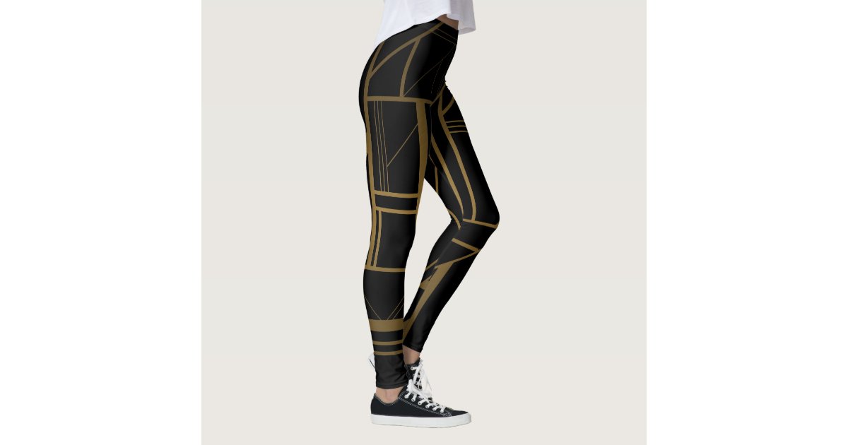 Two Tone Black and Gold Leggings, Zazzle