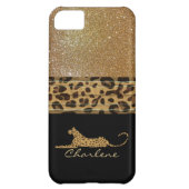 Gold and Black Leopard Custom iPhone 5C Case (Back)