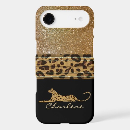 Gold and Black Leopard Custom iPhone 5C Case (Back)