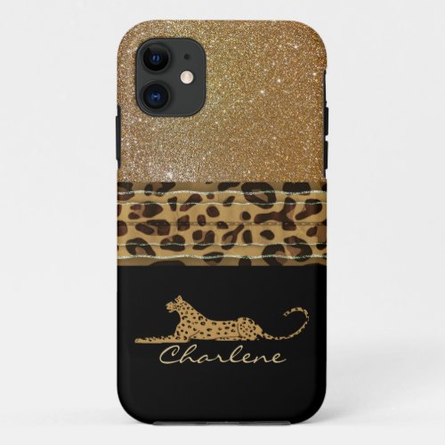 Gold and Black Leopard Custom iPhone 5S Case