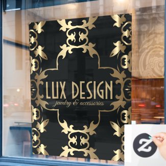 Gold and Black Luxury Vintage Baroque Classic Window Cling