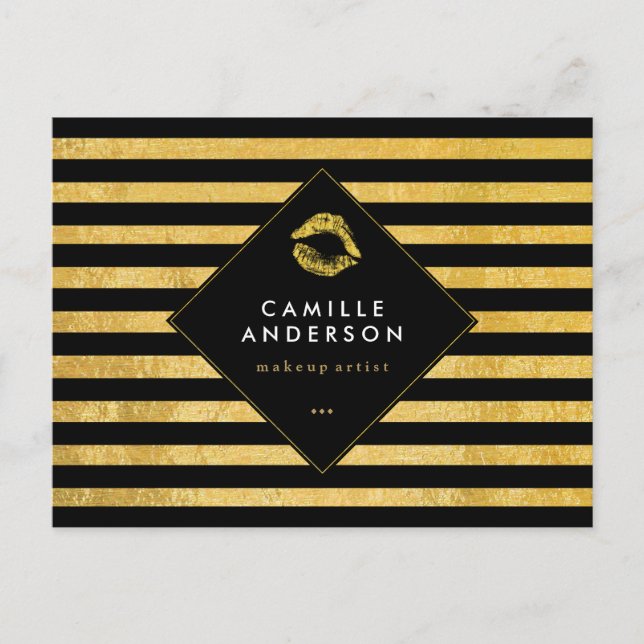 Gold and Black Makeup Artistry Comp Card (Front)