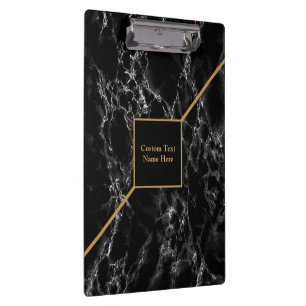Gold and Black Marble Clipboard - Custom Text
