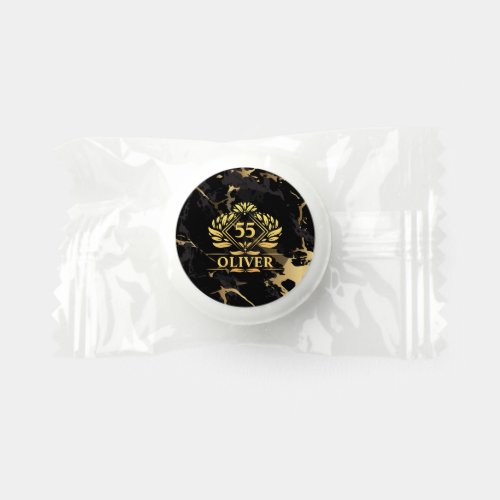 Gold and Black marble for Birthday or Anniversary Life Saver Mints