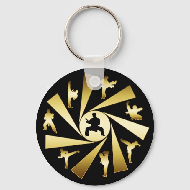 GOLD AND BLACK MARTIAL ARTS KEYCHAIN (Front)