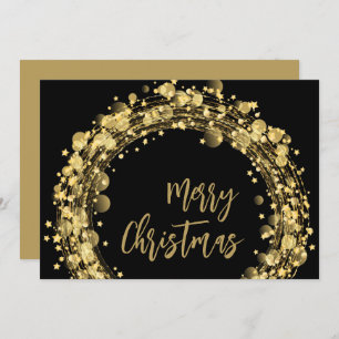 Gold and Black Merry Christmas Card