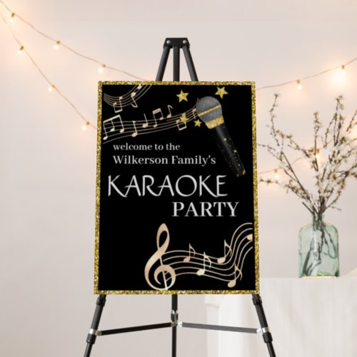 Gold and Black Microphone Music Karaoke Party Foam Board