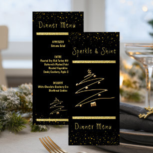 Gold and Black Modern Holiday Dinner Menu