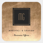 Gold And Black Monogram Business Stickers at Zazzle