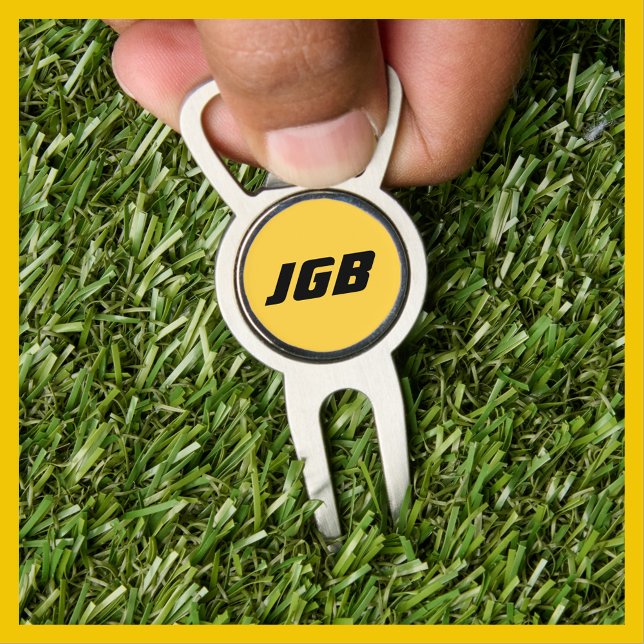 Gold and Black Monogrammed Golf Bottle Opener Divot Tool (Creator Uploaded)