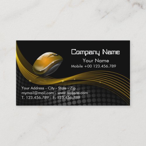 Gold and black Mouse Business Card
