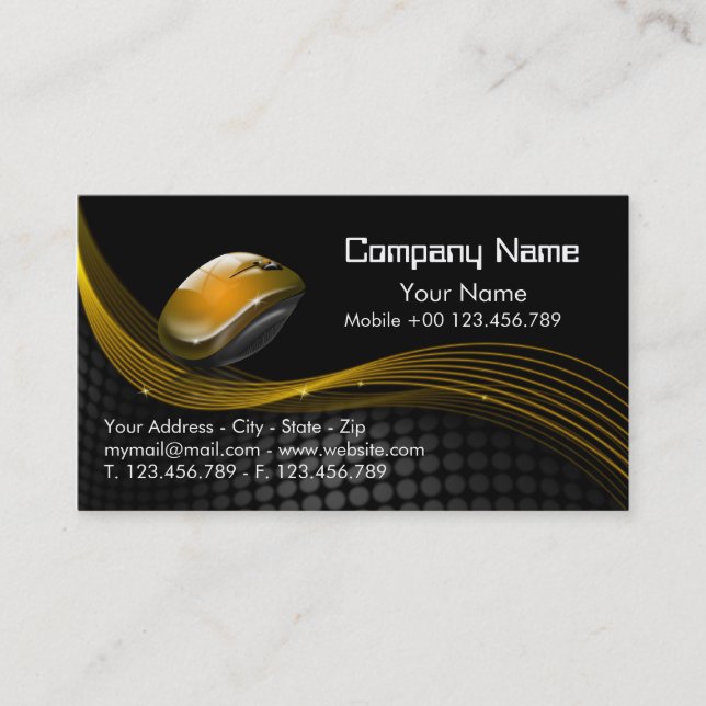 Gold and black Mouse Business Card (Front)