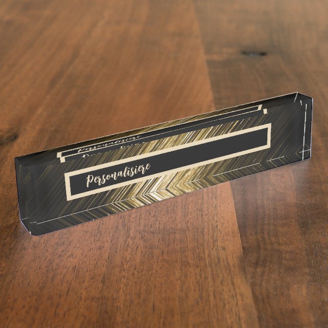 gold and black name plate personalisiere (Side)