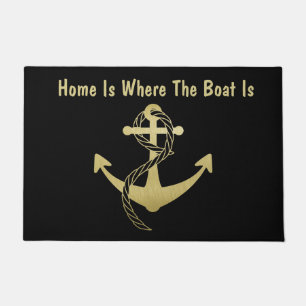 Gold and Black Nautical Doormat