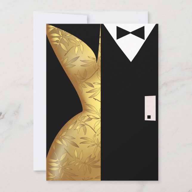 Gold and Black New Years Eve Party Invitation (Front)