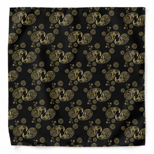 Gold and Black Paisley Design Bandana