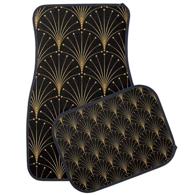Gold and black pattern. Luxury background Car Floor Mat (Set)
