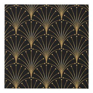 Gold and black pattern. Luxury background Faux Canvas Print