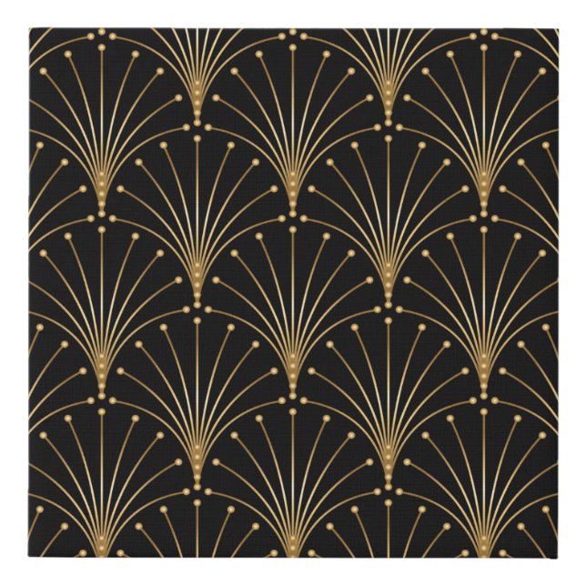 Gold and black pattern. Luxury background Faux Canvas Print (Front)