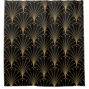 Gold and black pattern. Luxury background Shower Curtain