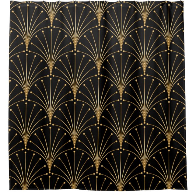 Gold and black pattern. Luxury background Shower Curtain (Front)