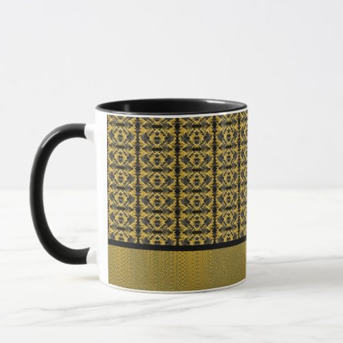Gold and Black Pattern Mug
