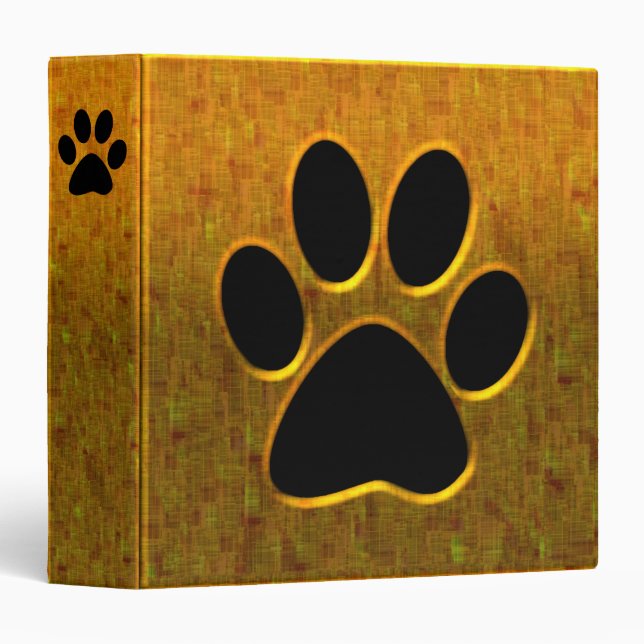 GOLD AND BLACK PAW PRINT BINDER (Front/Spine)